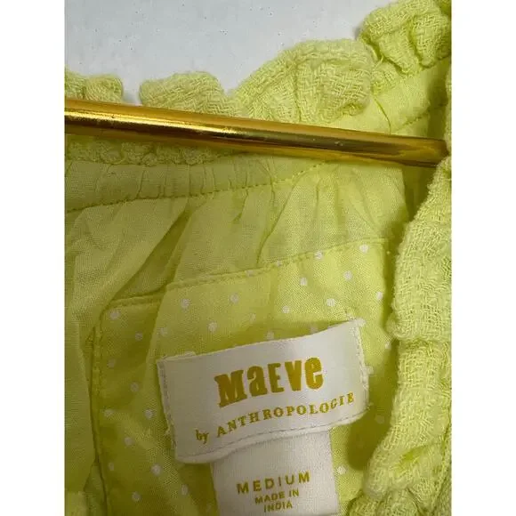 Anthropologie Maeve Selah High-Low Maxi Dress Size Medium Yellow Oversized Boho - Picture 5 of 13